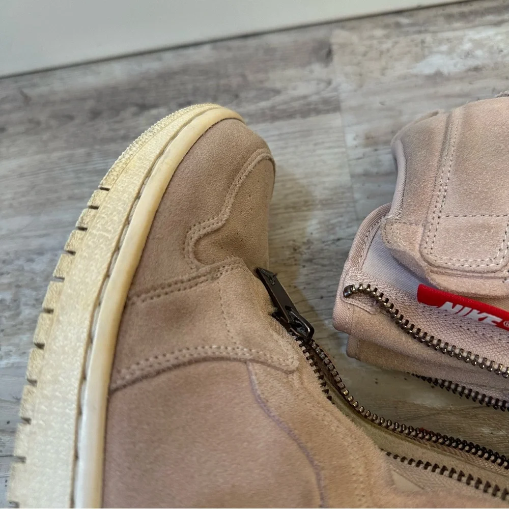 Nike Women's Air Jordan 1 High Zip Particle Beige PinkBronze AQ3742-205 Size 6.5